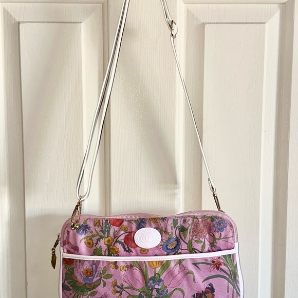 Vintage Gucci Flora Pink Crossbody Bag - Picture 3 of 11